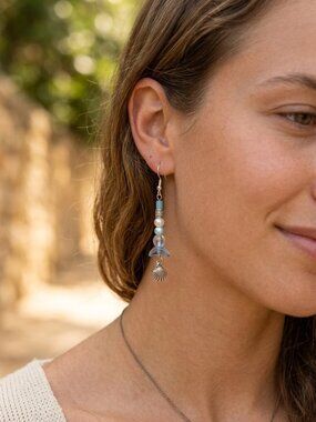 Designs by Forte Handmade Boho Coastal Shell Dangle Earrings